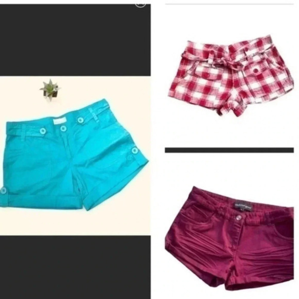 Bundle of 3 pairs of shorts size Small green maroon checkered EUC